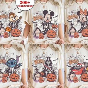 Personlig Disney Alla karaktärer Skelett Halloween-tröja, Musse Pigg & vänner Star Wars Chip Dale, Musse Piggs Inte Så Läskiga Halloween-festtröja