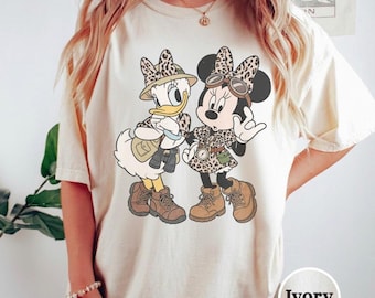 Besties Animal Kingdom Minnie Daisy Leopard Tee, WDW Trip Safari Mode, Disneyland Family Matching Shirt Hoodie