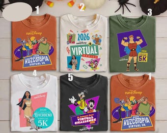 Koszulka RunDisney 2026 Virtual Series, Kuzcotopia, Goofy, Herkules, Pocahontas