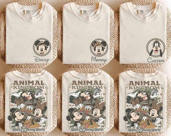 Spersonalizowana koszulka z motywem Myszki Miki i Przyjaciele Animal Kingdom Safari, spersonalizowana rodzinna wycieczka do Disney World, Let's Get Wild, Disney Holiday