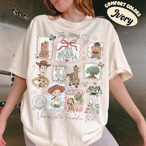 Camiseta clásica de Toy Story Friends de Comfort Color, camiseta con personajes nostálgicos, artículos para la fiesta de cumpleaños de Woody y Buzz de 2026, sudadera con capucha del grupo Disney Pixar