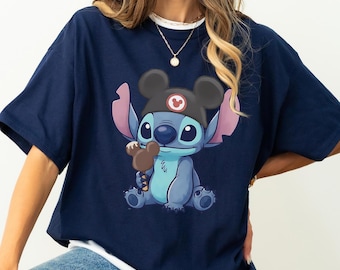 Disney Teddy Stitch Mickey Ears Snack Shirt, Disneyland Family Matching Tee, Magic Kingdom Birthday Boy Girl Gift, WDW Vacation Hoodie