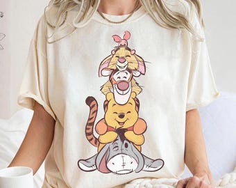 Vintage Disney Winnie The Pooh Shirt, Pooh & Friends Retro Tee, Pooh Tigger Piglet Eeyore Top, Disneyland WDW Family Matching Apparel Hoodie