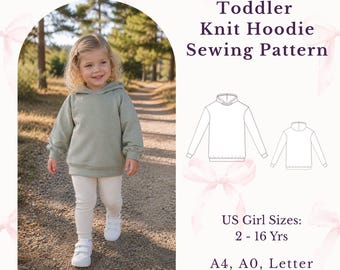 Kinder Relaxed Fit Hoodie Schnittmuster PDF, Minimalist Pullover Sweatshirt DIY