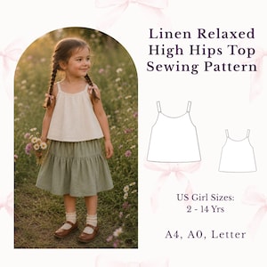 Girls Cami Top Sewing Pattern | Relaxed Summer Toddler Tank (PDF)