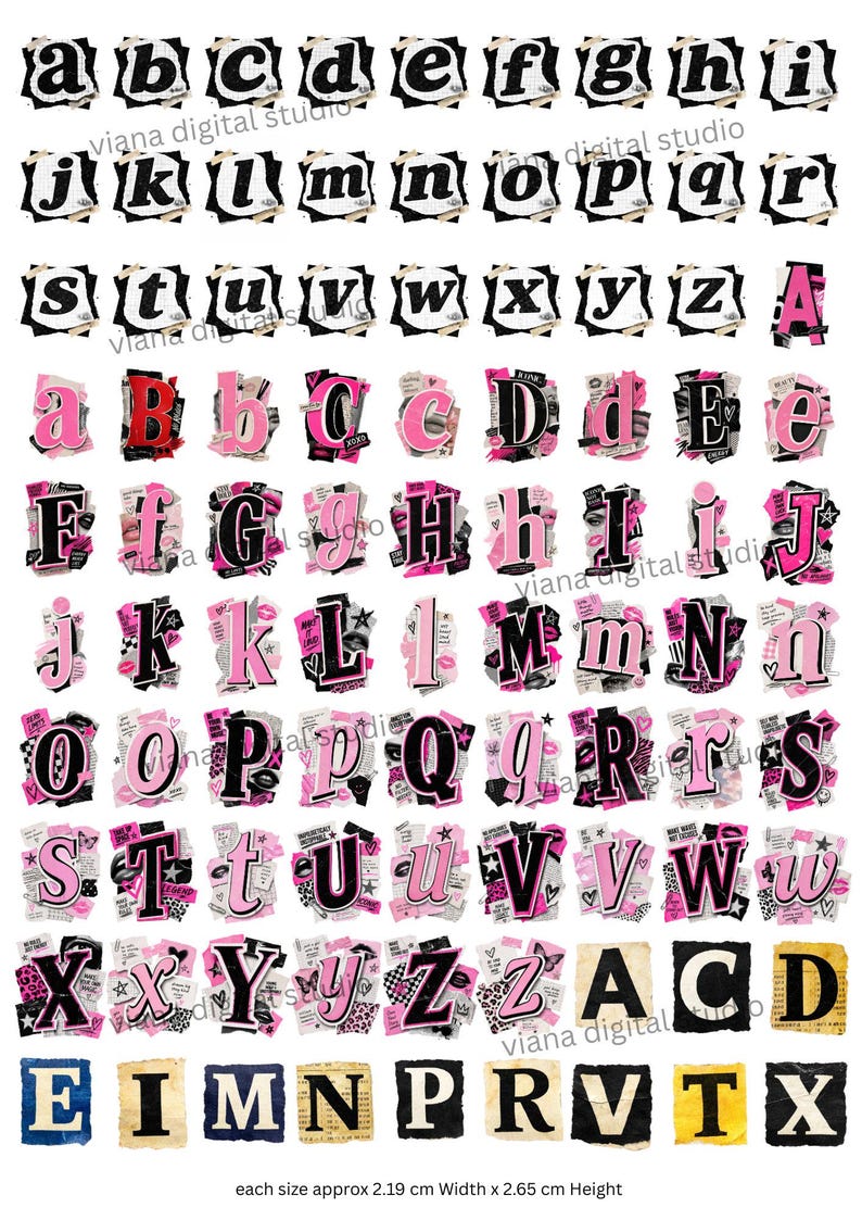 Large Print Ransom Letters Ransom Alphabet Letters Printable | Magazine Cut & Paste Junk Journal ...