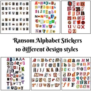 Ransom Alphabet Stickers Printable | A–Z Letter Collage Sheet | Magazine Cut Style