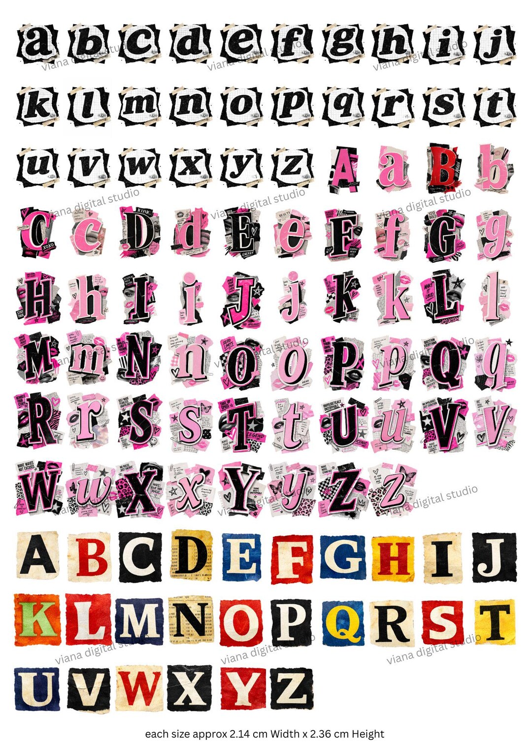 Print Out Ransom Letters Ransom Alphabet Letters Printable | Magazine Cut & Paste Junk Journal ...