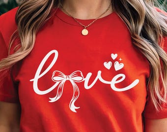 Love Bow - SVG EPS PNG, Trendy Valentine’s Day, Digital Download, Clip Art, Cricut Files, Love Bow Png, Playful.