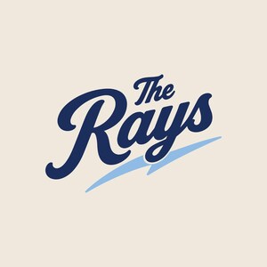 May include: A digital graphic design featuring the text The Rays in a dark blue cursive font, underlined by a light blue lightning bolt shape on a cream background. The bottom corners contain the text Moyo Digital Factory and SVG PNG.