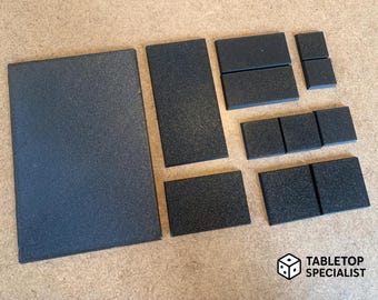 Socles de jeu de guerre carrés de 20 mm à 160 mm – Socles miniatures pour jeux de table, Warhammer The Olds World, IXe Âge, Roi de la guerre avec trou magnétique