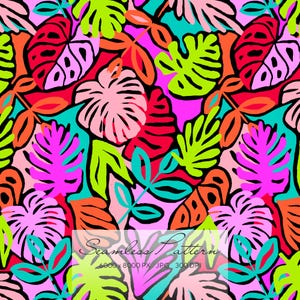 Färgglada exotiska löv sömlösa mönster upprepande kakel