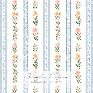 Patrón floral de encaje vertical sin costuras, papel digital floral a rayas, mosaico repetitivo para tela, diseño textil, fondo para scrapbooking