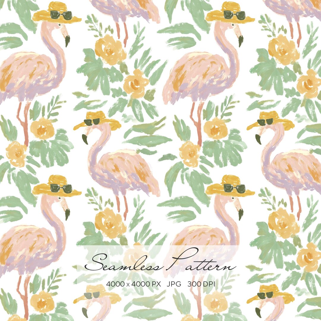 Summer Flamingo Seamless Pattern – Tropical Pink Bird Print for Fabric ...