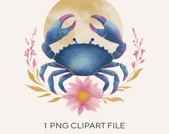 Blå krabba PNG Clipart, havskrabbaillustration, kustlivsgrafik, nautisk dekor, sommarstrandclipart, transparent PNG-nedladdning