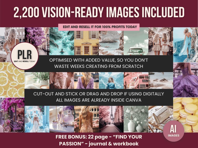 2026 Digital Vision Board Mega Bundle Editable Canva Templates PLR ...