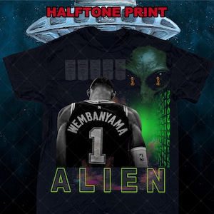 Wembanyama Alien Halbton Basketball Grafik (Digitaler Download)