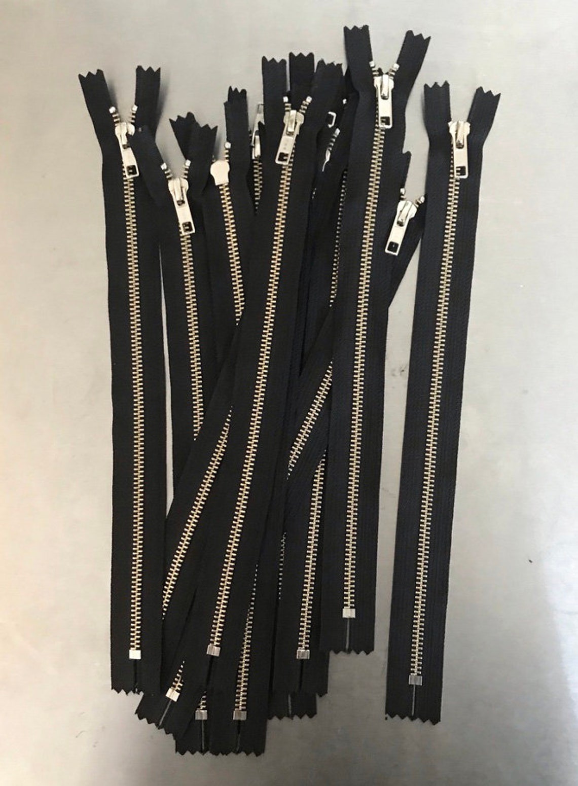 12 X Zipper Nickel / Black 12 YKK Etsy Hong Kong