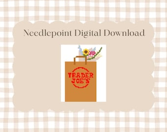 Blumen-Einkaufstasche - Digitale Stickvorlage