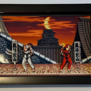 Street Fighter 2 3D-inramad konstskugglåda bild 2