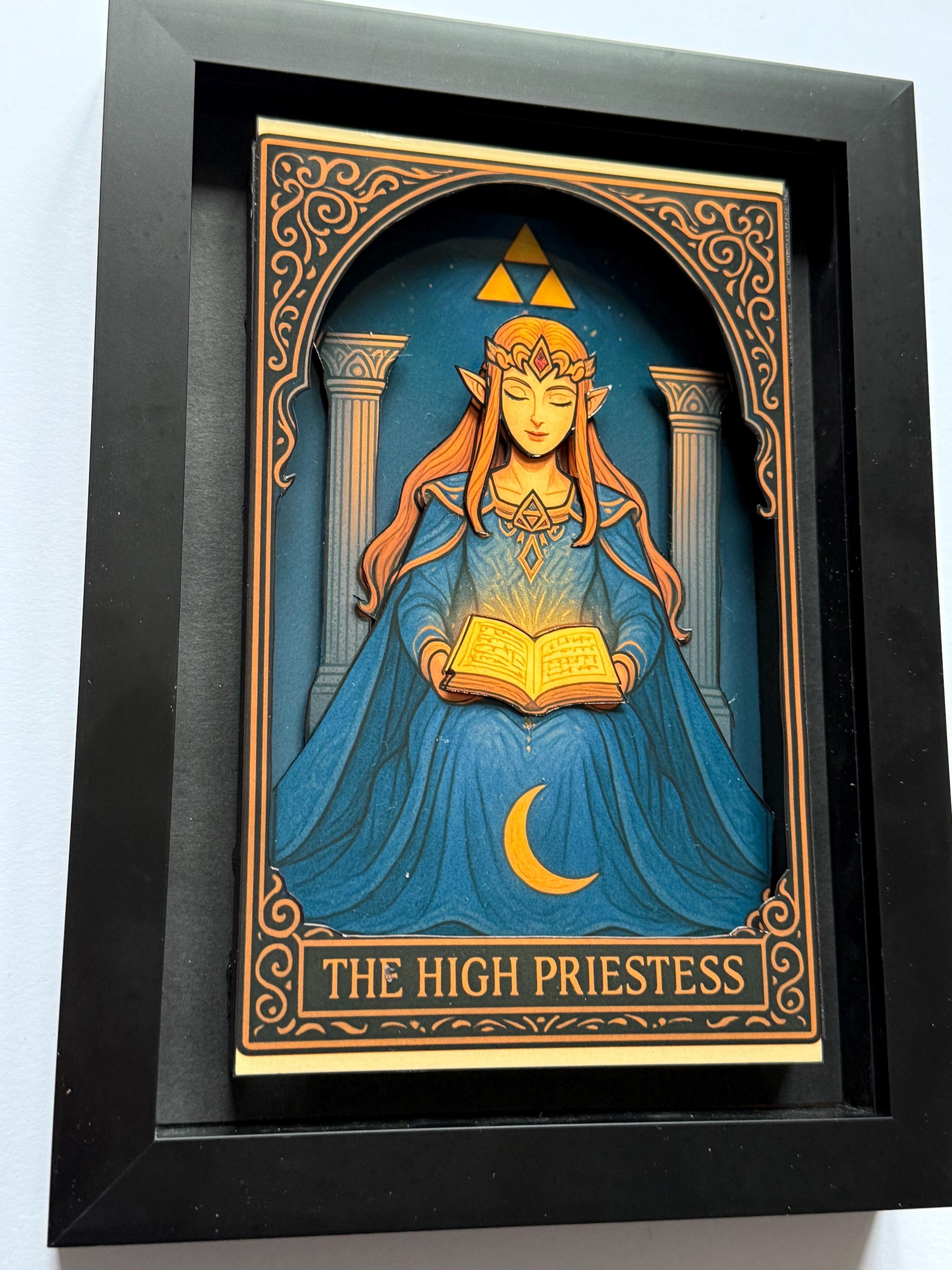 Legend of Zelda Tarot “the High Priestess” Framed 3D Art Shadow
