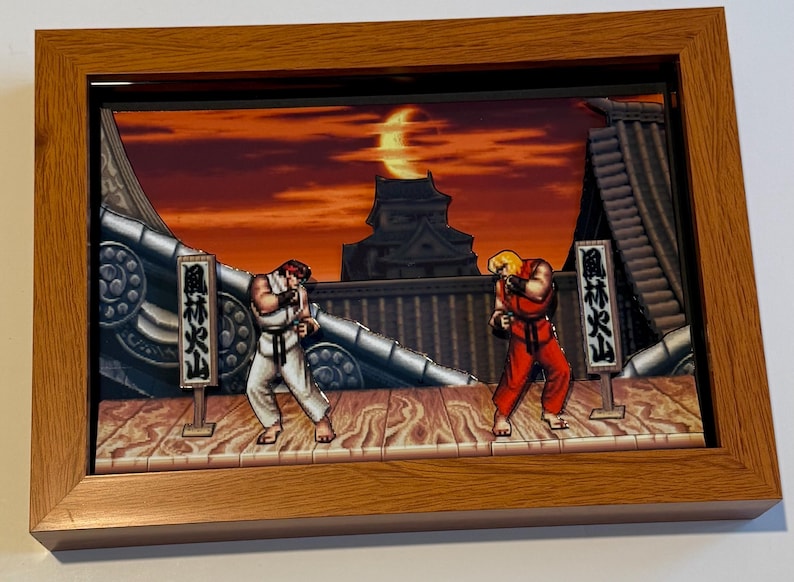 Street Fighter 2 3D-inramad konstskugglåda bild 7