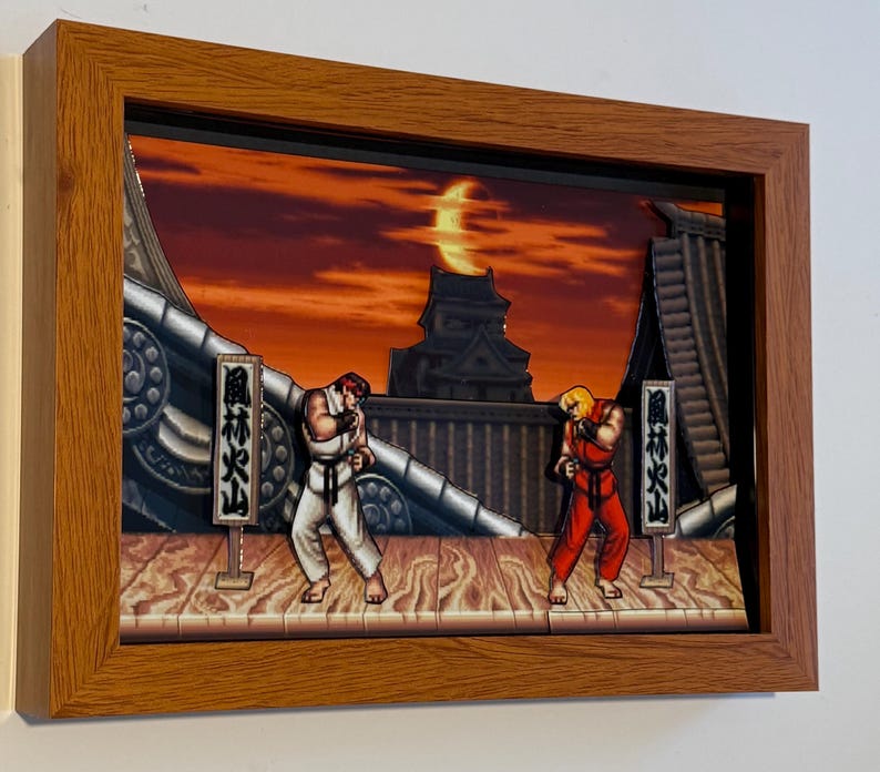 Street Fighter 2 3D-inramad konstskugglåda bild 10
