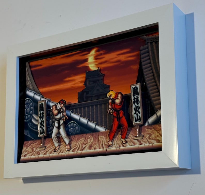 Street Fighter 2 3D-inramad konstskugglåda bild 5