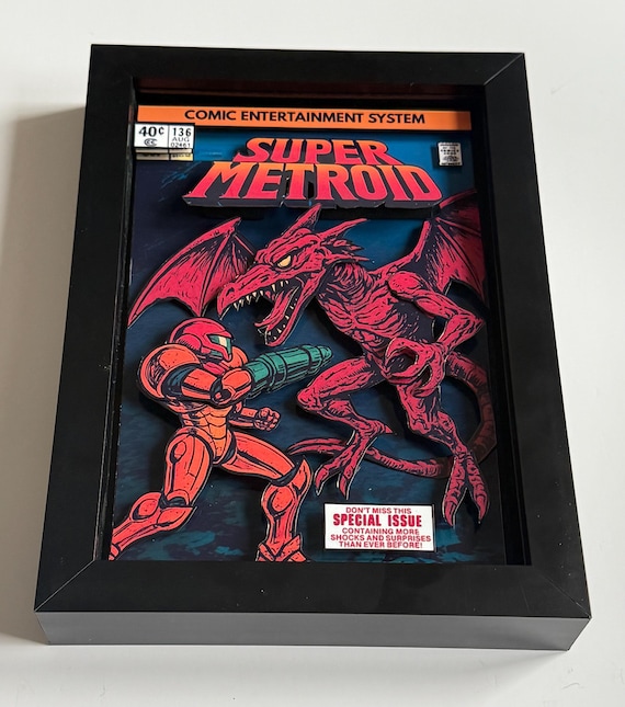 Super Metroid Comic Book Cover 3D Framed Art Shadow Box - Etsy