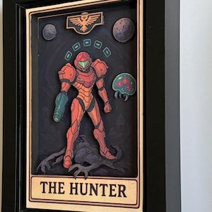 Super Metroid Tarot Card   framed 3D art shadow box