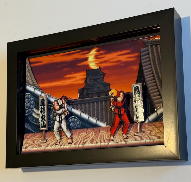 Street Fighter 2 3D-inramad konstskugglåda bild 8