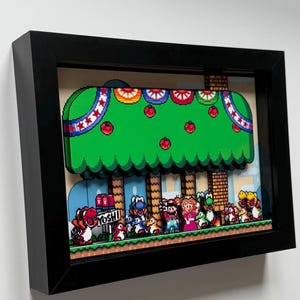Super Mario World Yoshi’s House 3D Framed Art Shadow Box
