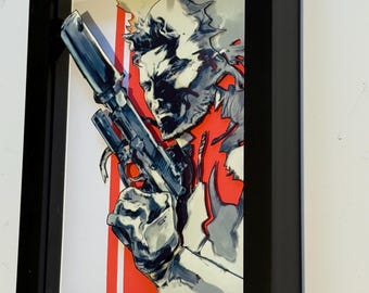 Metal Gear Solid 3D Arte emoldurada Caixa de Sombra