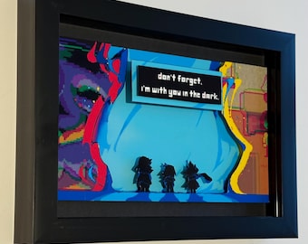 Deltarune No olvides que estoy contigo en la oscuridad, arte enmarcado en 3D, caja de sombras