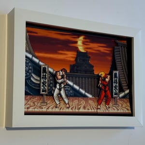 Street Fighter 2 3D-inramad konstskugglåda bild 4