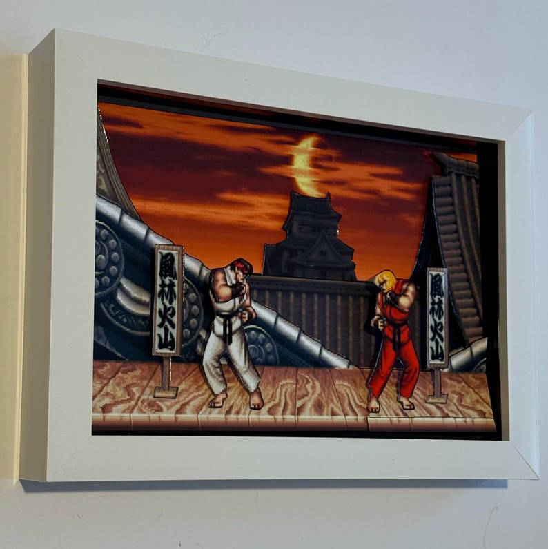 Street Fighter 2 3D-inramad konstskugglåda bild 4