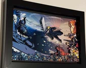 Final Fantasy VII 3D gerahmte Kunst Schattenbox