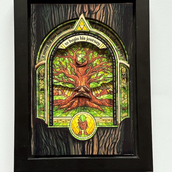 Zelda Great Deku Tree Framed 3D Shadow Box Art