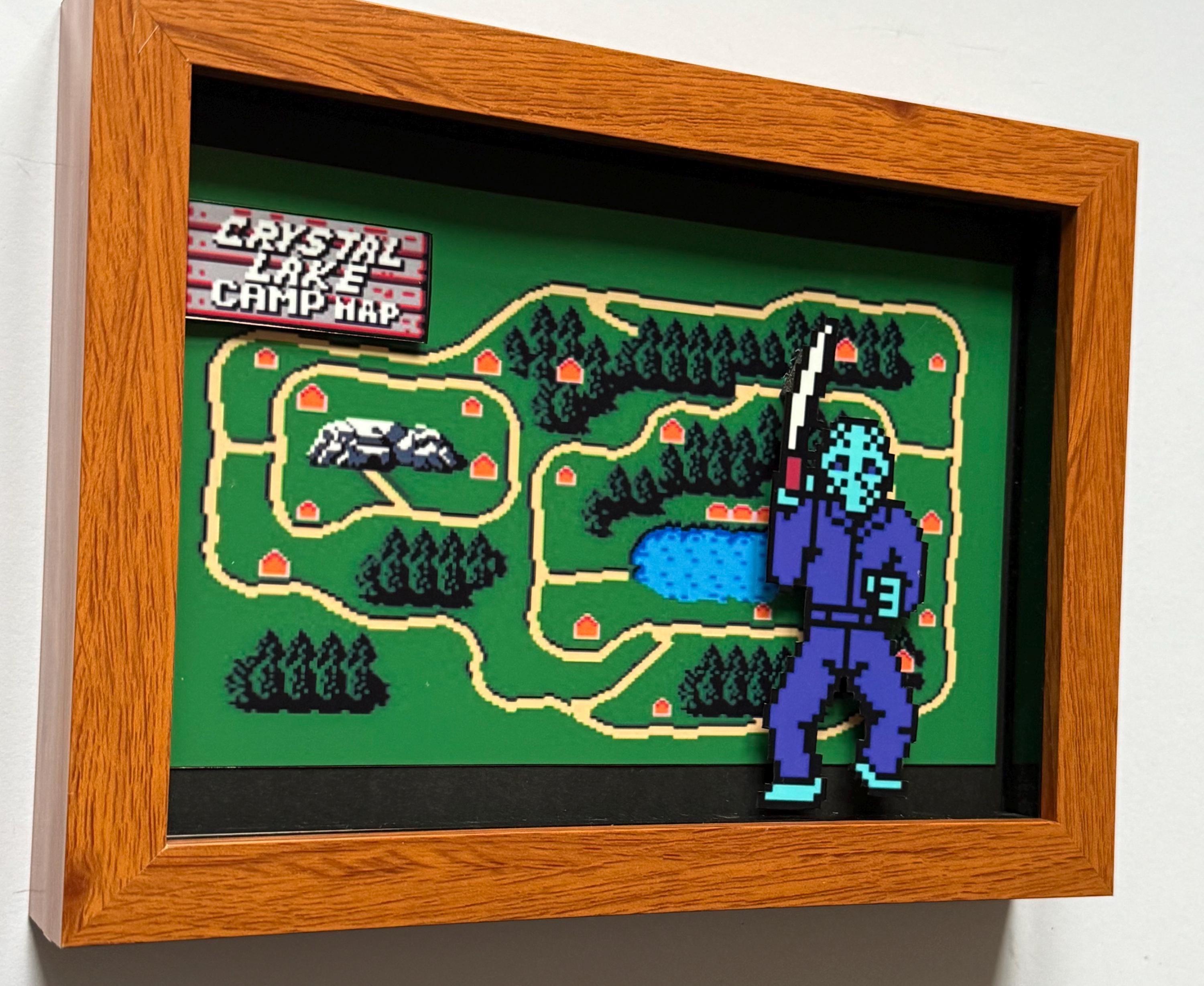 Friday the 13th Shadow Box: Camp Crystal Lake NES Pixel Art - Etsy