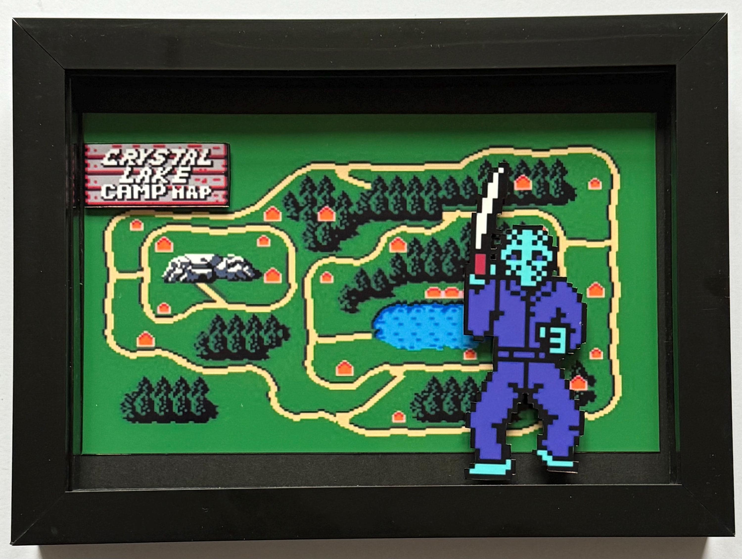 Friday the 13th Shadow Box: Camp Crystal Lake NES Pixel Art - Etsy
