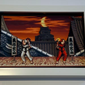 Street Fighter 2 3D-inramad konstskugglåda bild 3