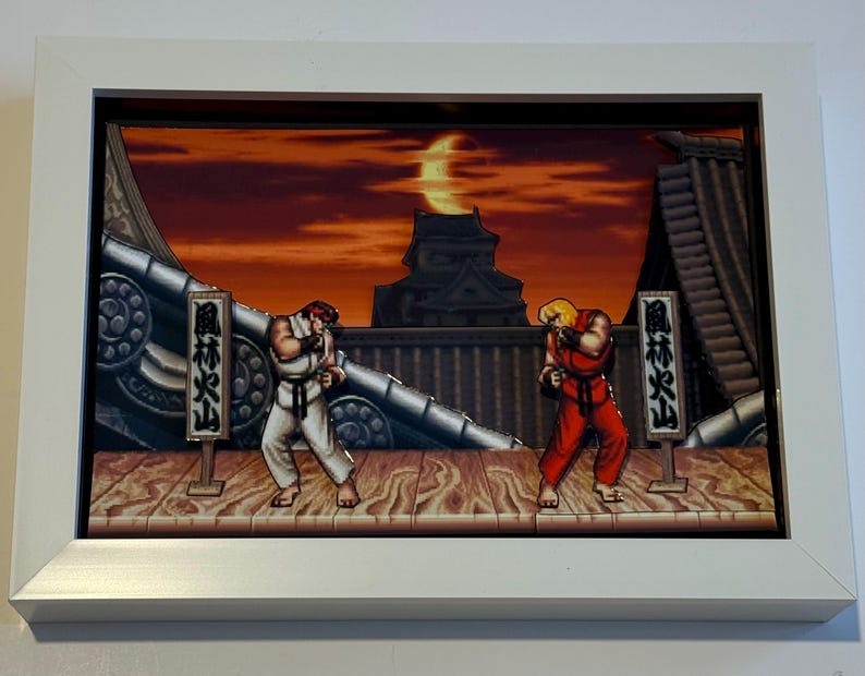 Street Fighter 2 3D-inramad konstskugglåda bild 3
