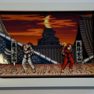 Street Fighter 2 3D-inramad konstskugglåda bild 6