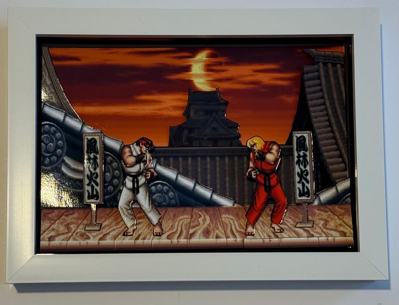 Street Fighter 2 3D-inramad konstskugglåda bild 6