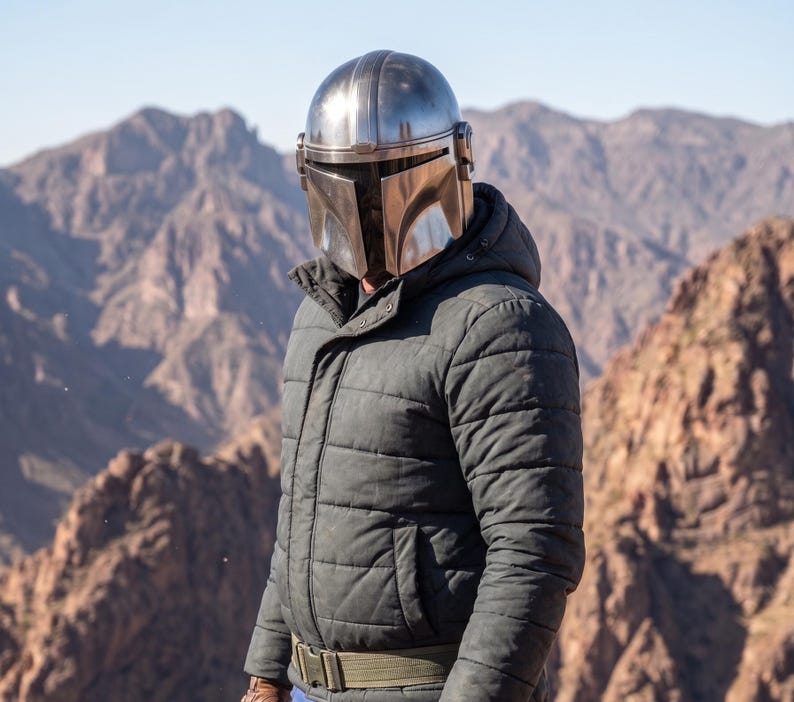 Star Wars Mandalorian helmet wearable, cosplay armor helmet steel, LARP Mandalorian gear, warrior helmet cosplay, fan collectible prop,