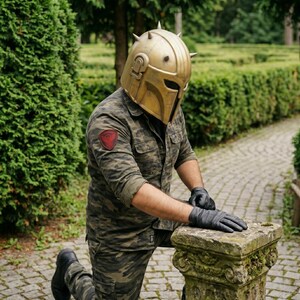 Blacksmith Mandalorian helmet, collector grade cosplay helmet, handmade steel armor, galactic warrior costume, Comic Con helmet, Halloween cosplay accessory
