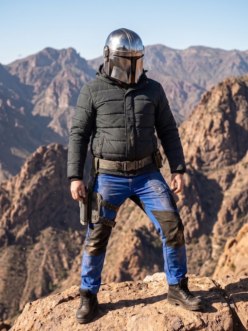 Star Wars Mandalorian helmet wearable, cosplay armor helmet steel, LARP Mandalorian gear, warrior helmet cosplay, fan collectible prop,