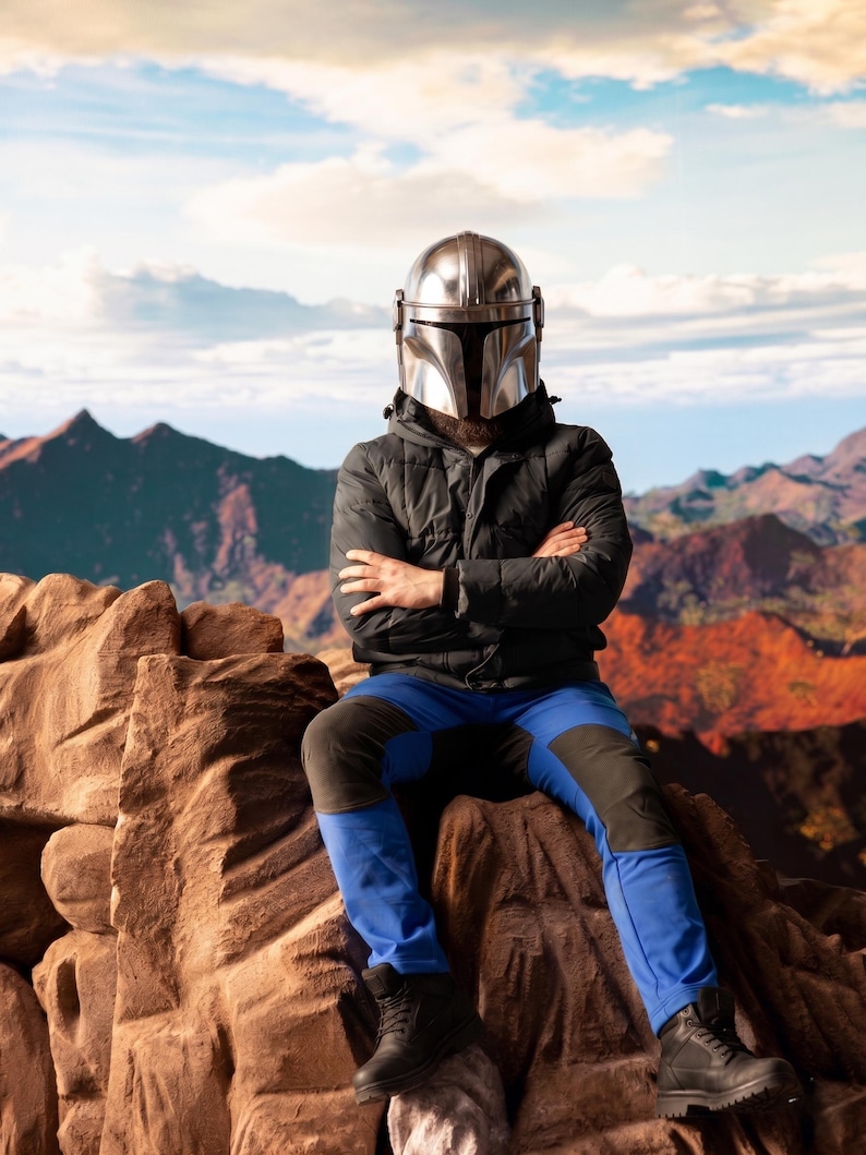 Star Wars Mandalorian helmet wearable, cosplay armor helmet steel, LARP Mandalorian gear, warrior helmet cosplay, fan collectible prop,
