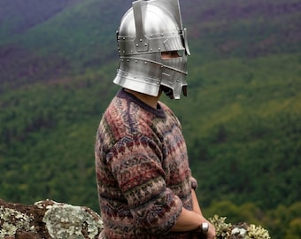 Casco enano inspirado en El Señor de los Anillos – Armadura estilo guerrero de Moria / Casco de cosplay de fantasía medieval para LARP, coleccionistas y decoración
