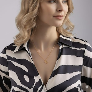 Personalized RS Initial Necklace, Monogram Pendant, Gold Silver Rose Gold Jewelry